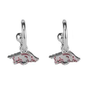 New Arkansas Razorbacks Women's Emma Earrings, Silver Post, Fish Hook, NCAA